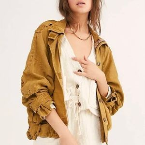 LIKE NEW FREE PEOPLE JAYDE SAFARI BOMBER JACKET